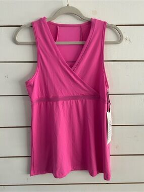NWT Sweat & Milk Brooklyn Nursing Sleeveless Pink V-Neck MeshTank Top Medium